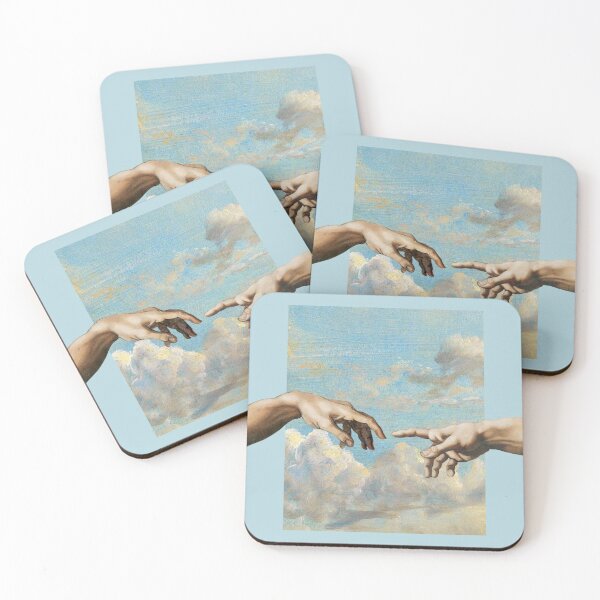 Item preview, hands michelangelo art aesthetic phone case blue painting designed and sold by kaledabean.