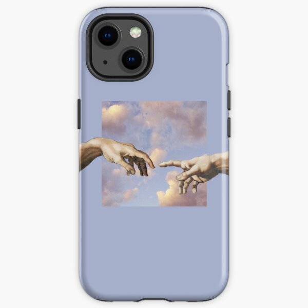 hands michelangelo art aesthetic phone case purple painting iPhone Tough Case