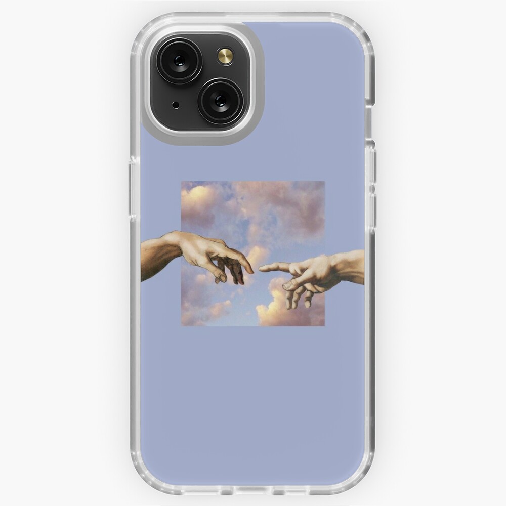 hands michelangelo art aesthetic phone case purple painting