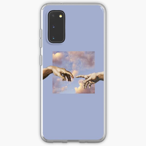 hands michelangelo art aesthetic phone case purple painting Samsung Galaxy Soft Case
