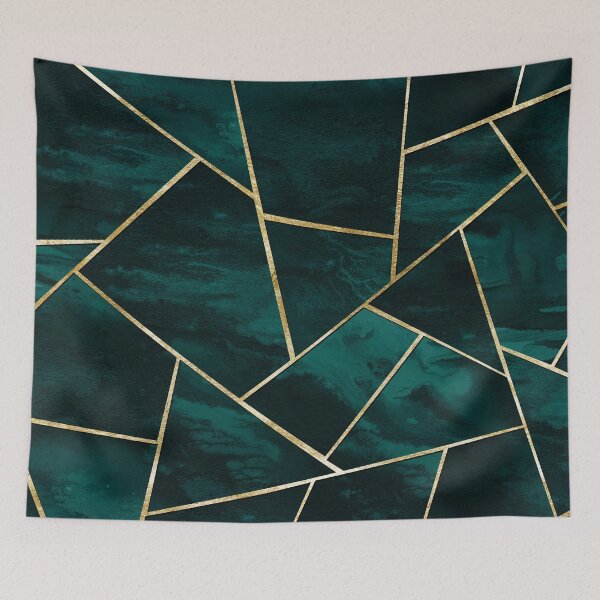 Item preview, Dark Teal Ink Gold Geometric Glam #1 #geo #decor #art designed and sold by Anita's & Bella's Art.