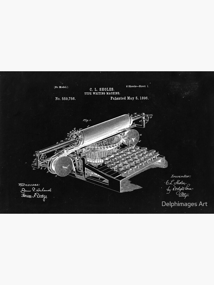 type-writing-machine-patent-from-1896-black-poster-for-sale-by