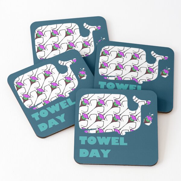 Item preview, Día de la toalla con muchos cachalotes y petunias. designed and sold by weavernap.