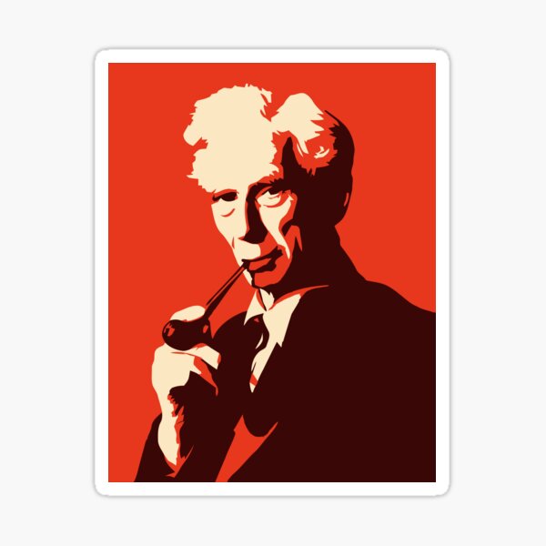 Vista previa del artículo con la obra «Bertrand Russell (rojo)», diseñado y vendido por Mashiba.