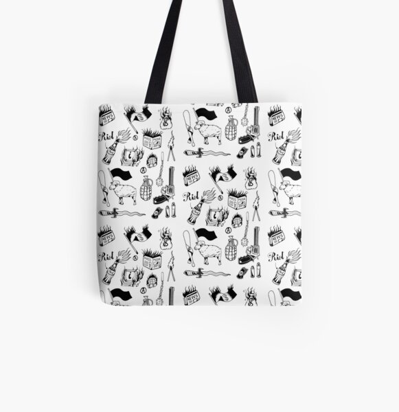 Anarchy black traditional inspired flash sheet All Over Print Tote Bag