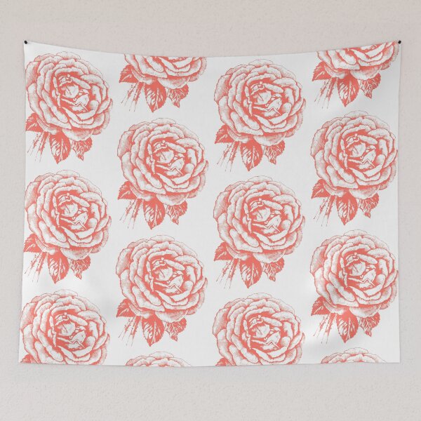 Item preview, Rose drawn in vintage style in color "Living Coral" designed and sold by Robert Biedermann.