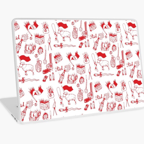 Anarchy black traditional tattoo flash set Laptop Skin