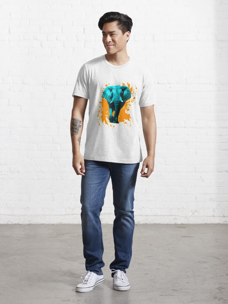 Thumbnail 5 von 7, Essential T-Shirt, Elefant in Türkis designt und verkauft von EH-Design.