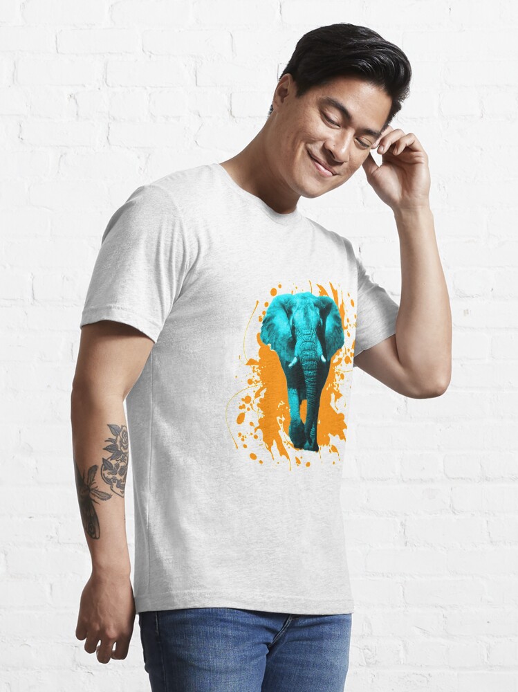 Thumbnail 3 von 7, Essential T-Shirt, Elefant in Türkis designt und verkauft von EH-Design.