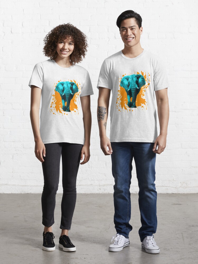 Essential T-Shirt mit Elefant in Türkis, designt und verkauft von EH-Design