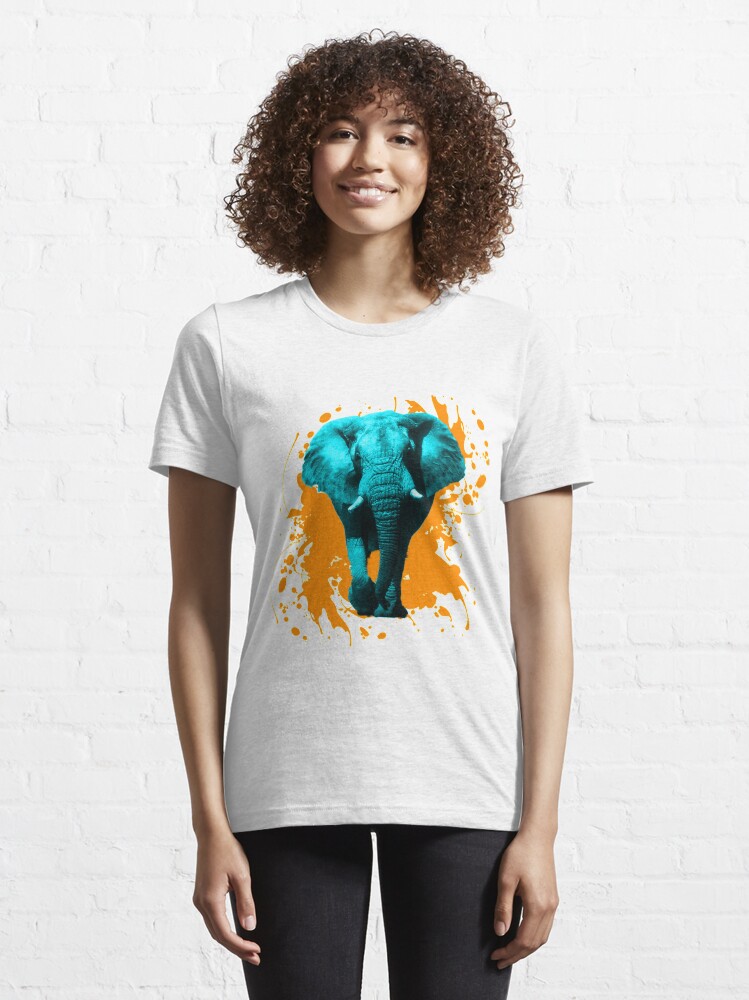 Thumbnail 6 von 7, Essential T-Shirt, Elefant in Türkis designt und verkauft von EH-Design.