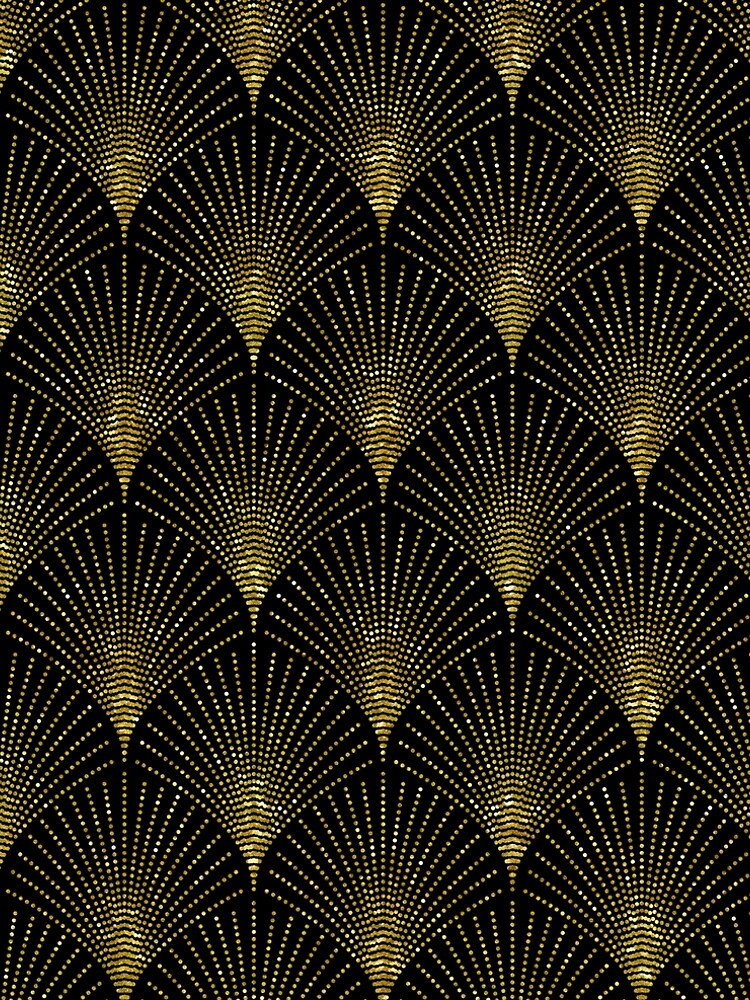 Black and gold art-deco geometric pattern by artonwear