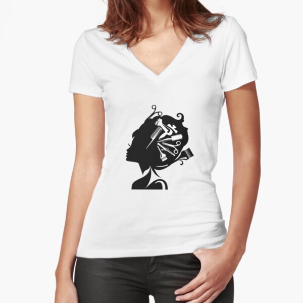 This wonderful shirt should own any hairstylist / hairstylist, barber / hairdresser. Just the right birthday, B-Day, Christmas. But maybe also for the whole team. Fitted V-Neck T-Shirt