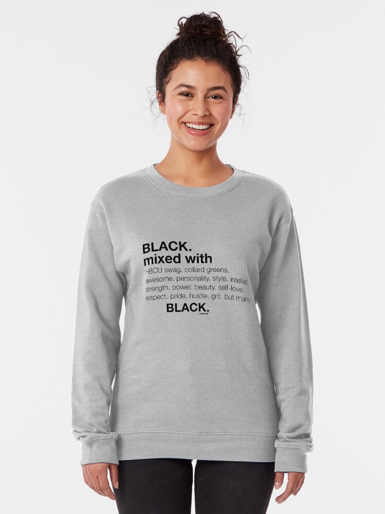 Alternate view of Black Mixed With... Black Pullover Sweatshirt