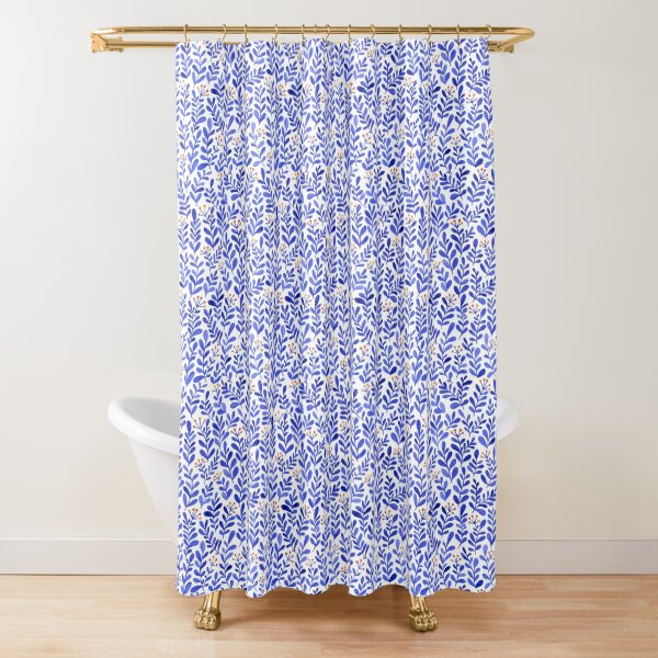 Blue leaves Shower Curtain