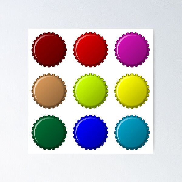 Item preview, Bottle caps in colors designed and sold by Robert Laschon.