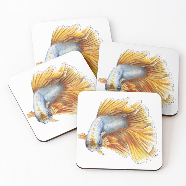 Item preview, Siamese fighting fish orange designed and sold by Petrún Sigurðardóttir.