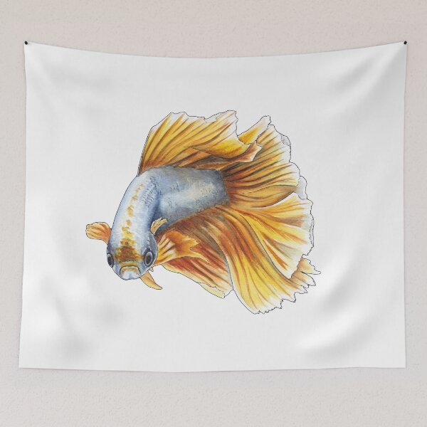 Item preview, Siamese fighting fish orange designed and sold by Petrún Sigurðardóttir.