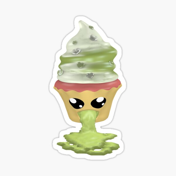 kotzendes Emoticon Cupcake Sticker