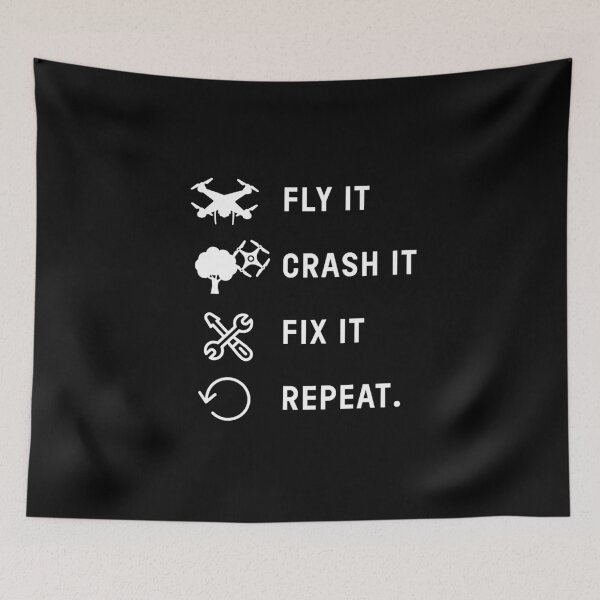Item preview, Fly It Crash It Fix It Repeat Drone  designed and sold by MooonTees.