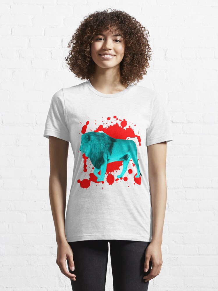 Alternative Ansicht von Löwe in Türkis Essential T-Shirt