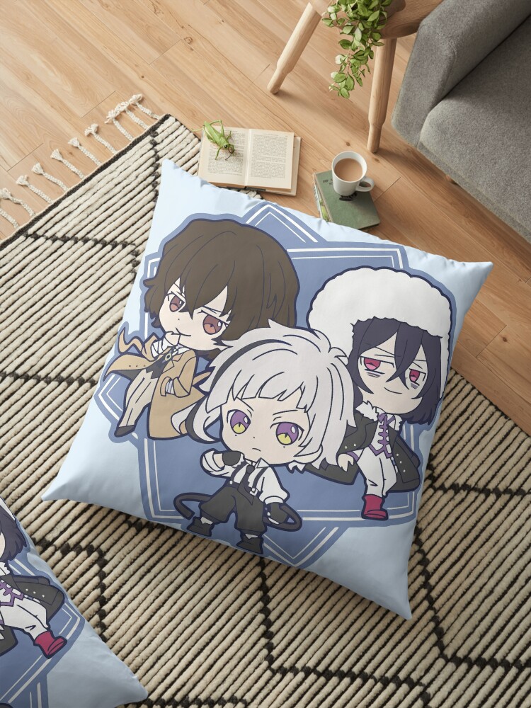 Bungo Stray Dogs Atsushi Osamu Fyodor Floor Pillow By Chibify Redbubble