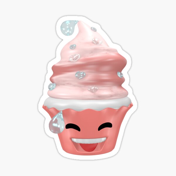 Erleichtertes Emoticon Cupcake Sticker
