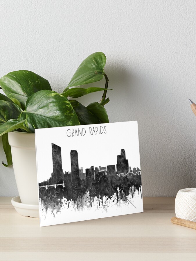 Grand Rapids Grand Rapids Michigan Grand Rapids Skyline Art Board Print