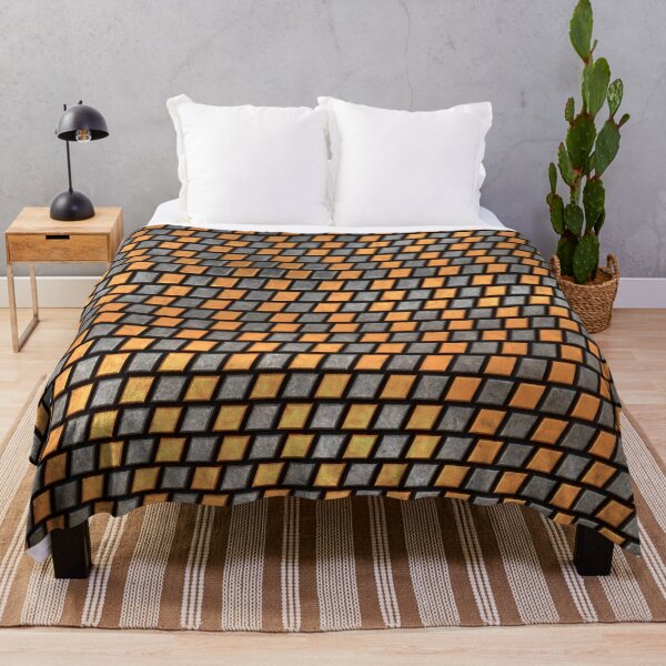 Item preview, Irregular Chequers - Black Steel and Copper - Industrial Chess Board Pattern designed and sold by CosmicView.