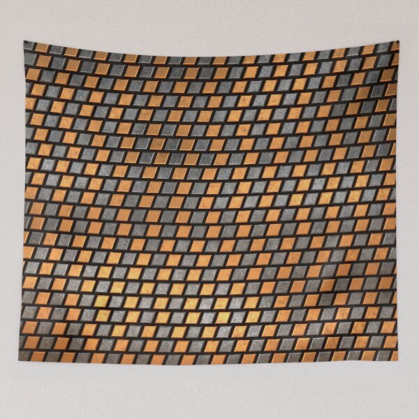 Item preview, Irregular Chequers - Black Steel and Copper - Industrial Chess Board Pattern designed and sold by CosmicView.
