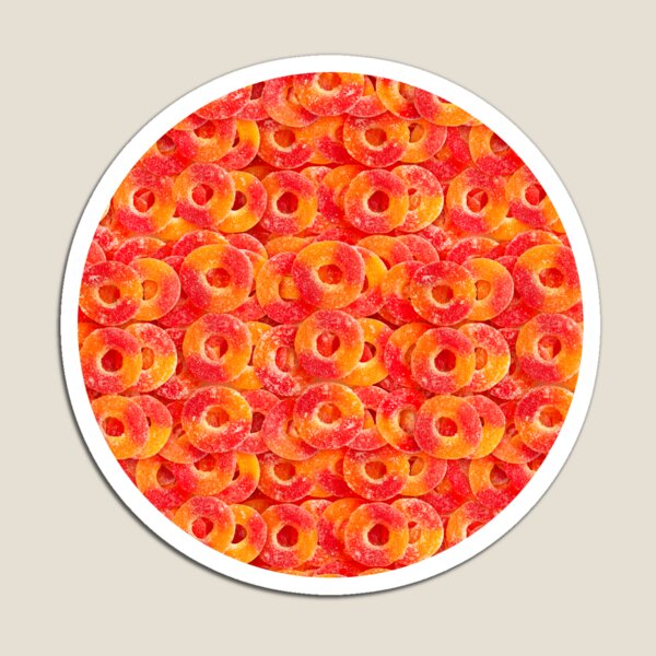 Sour Gummy Peach Rings Photo Pattern Magnet