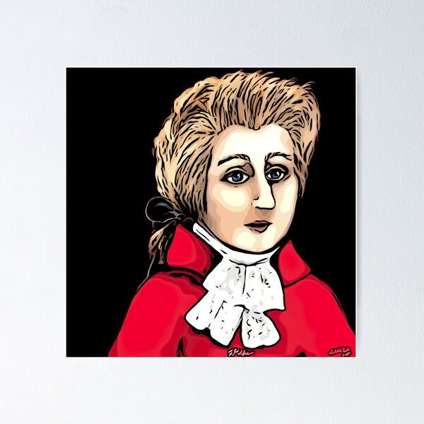 Vista previa del artículo con la obra «Mozart», diseñado y vendido por Little Red Art.