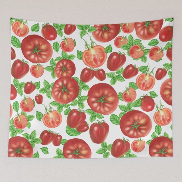 Item preview, Watercolor Tomato Basil Vegan Gift designed and sold by Sandra78.