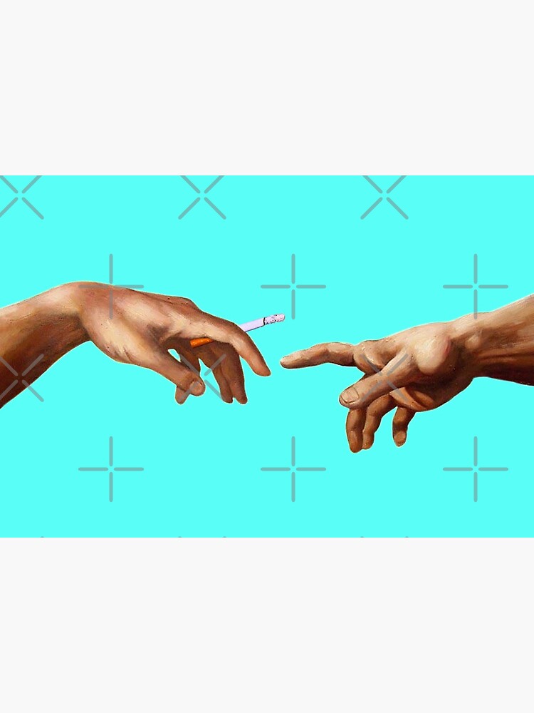 Sistine Chapel Hands With Cigarette Art Board Print By Juliatleao Redbubble