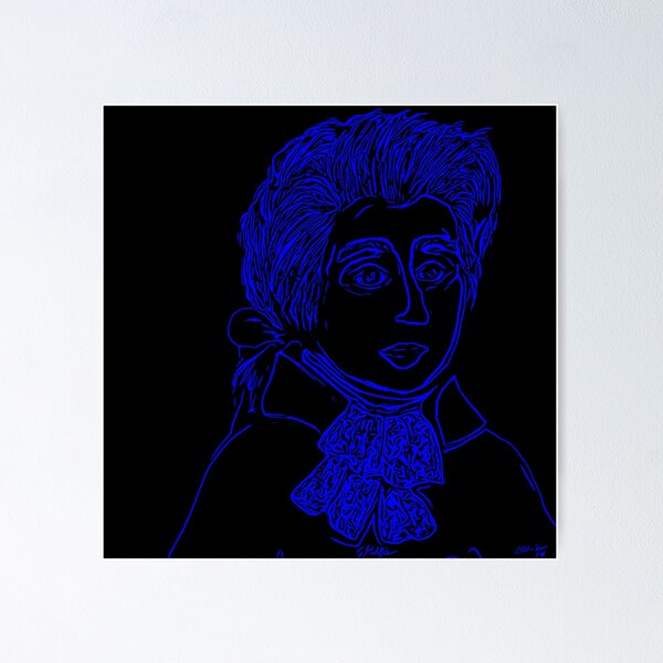 Vista previa del artículo con la obra «Mozart es azul», diseñado y vendido por Little Red Art.