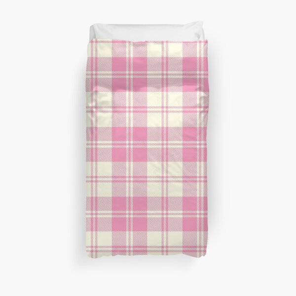 Pastel Pink Plaid Tartan Duvet Cover