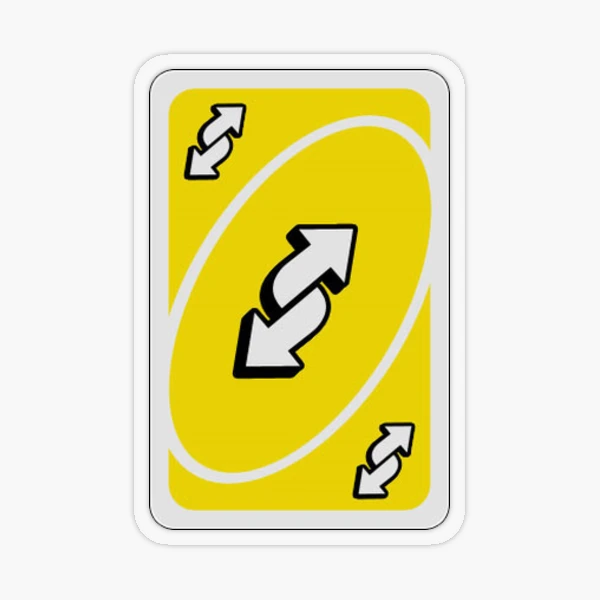 Uno Reverse Card Sticker for Sale by cherrybombrb