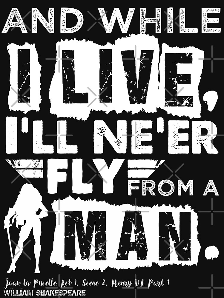 Thumbnail 3 of 3, Fitted T-Shirt, Joan of Arc Henry VI Shakespeare Quote (Light Version) designed and sold by Styled Vintage.