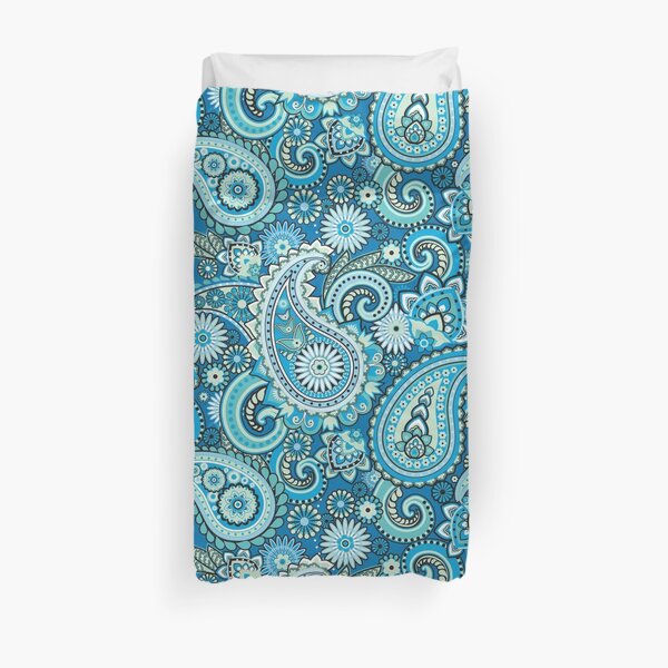 Paisley Turquoise Blue Green Ocean Duvet Cover