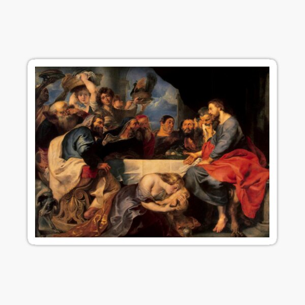 Peter Paul #Rubens, #Christ in the House of #Simon the #Pharisee, 1618-1620 Sticker
