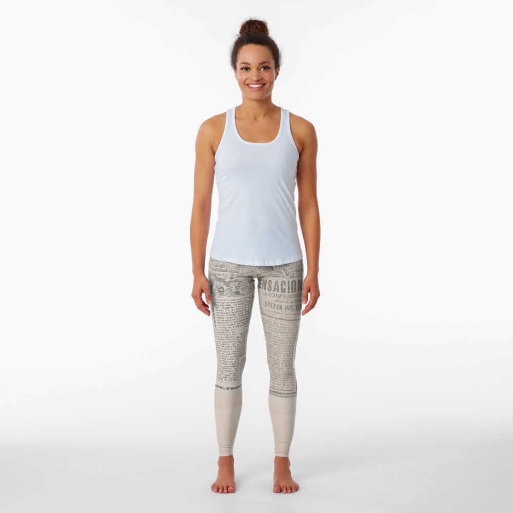 Old News Newspaper pattern Leggings