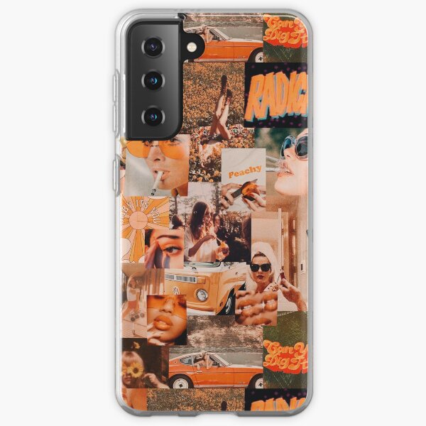 Vintage Orange Aesthetic Collage Samsung Galaxy Soft Case