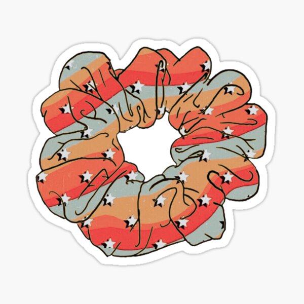 Item preview, stripe star scrunchie designed and sold by Katie’s Stickers.