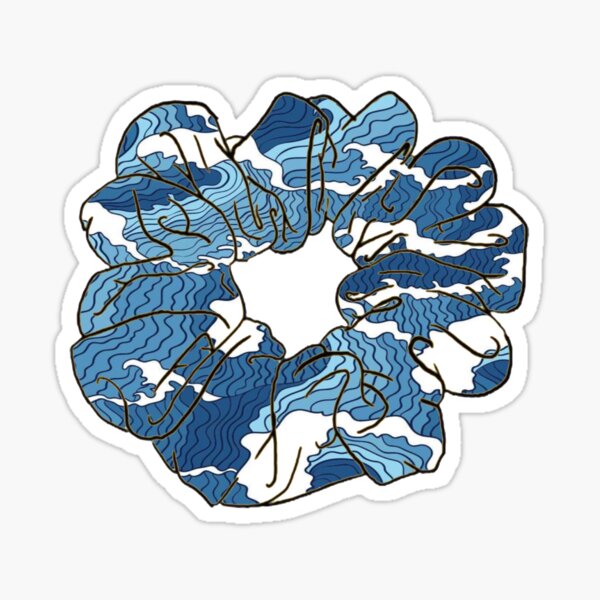 Item preview, wave scrunchie designed and sold by Katie’s Stickers.