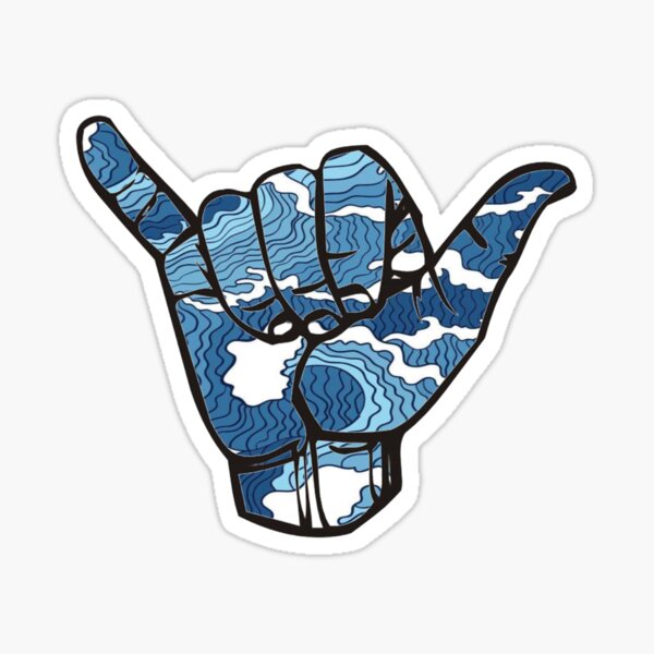 Item preview, wave shaka designed and sold by Katie’s Stickers.