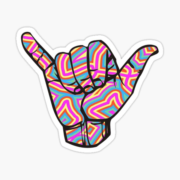 Item preview, psychedelic shaka designed and sold by Katie’s Stickers.