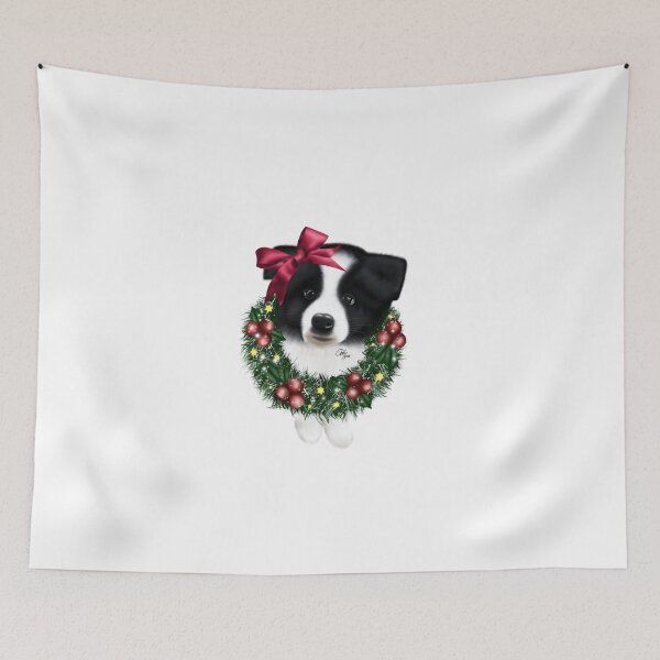 Item preview, Border Collie Christmas Puppy designed and sold by Amy Collett.