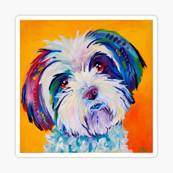 Ted - A dog in colour Sticker