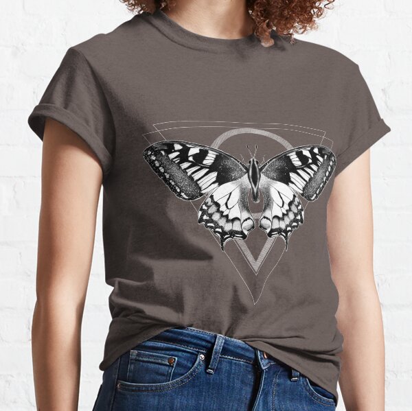 Butterfly with white geometric design Classic T-Shirt