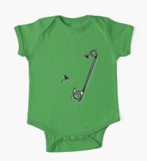 Safety Pin Skulls Design Green One Piece - Short Sleeve